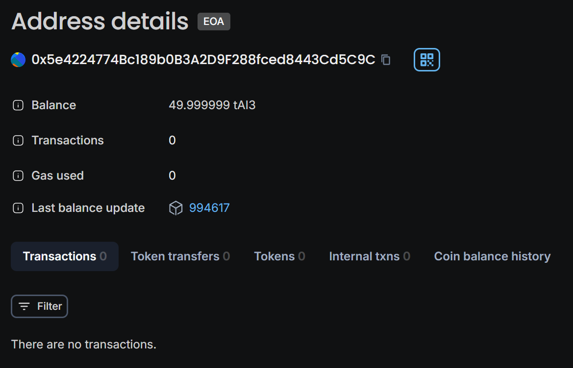 Blockscout - Tokens Arrived