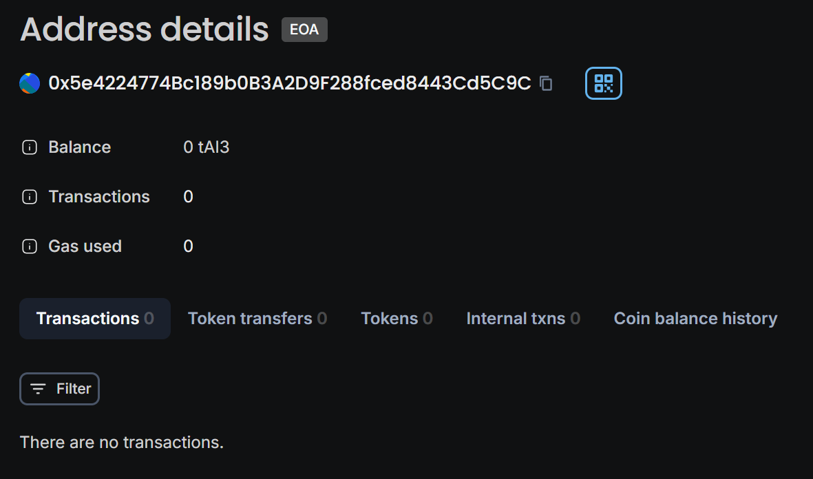 Blockscout - No Tokens